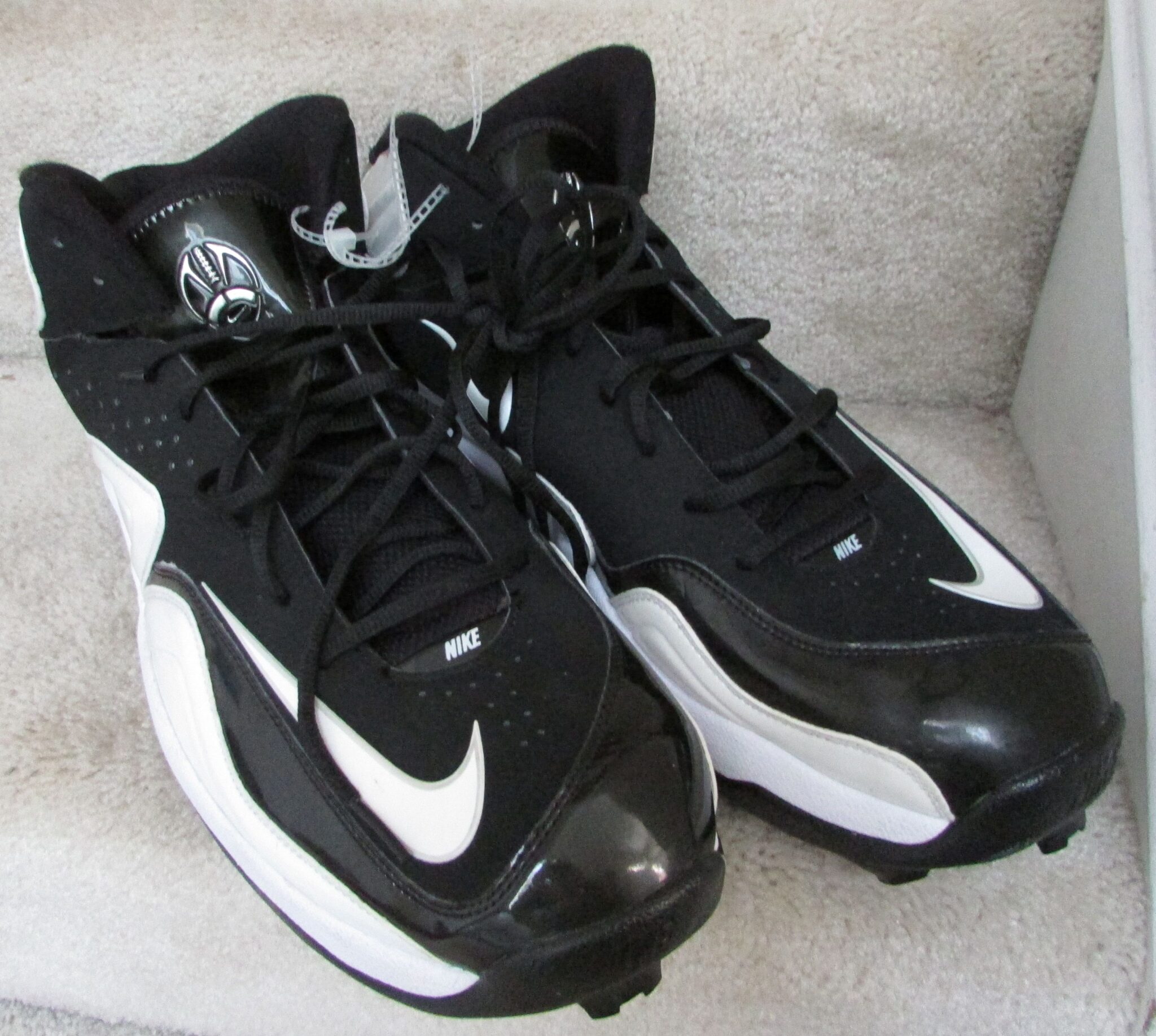 Nike Zoom Merciless Pro Shark Blk/White Football Cleats Shoes Size 18 ...