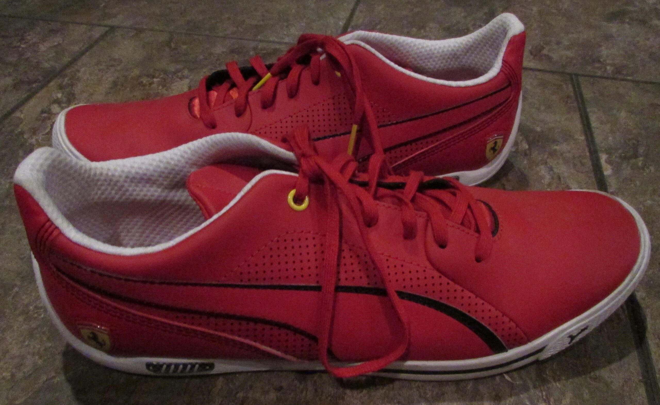 red driving shoes