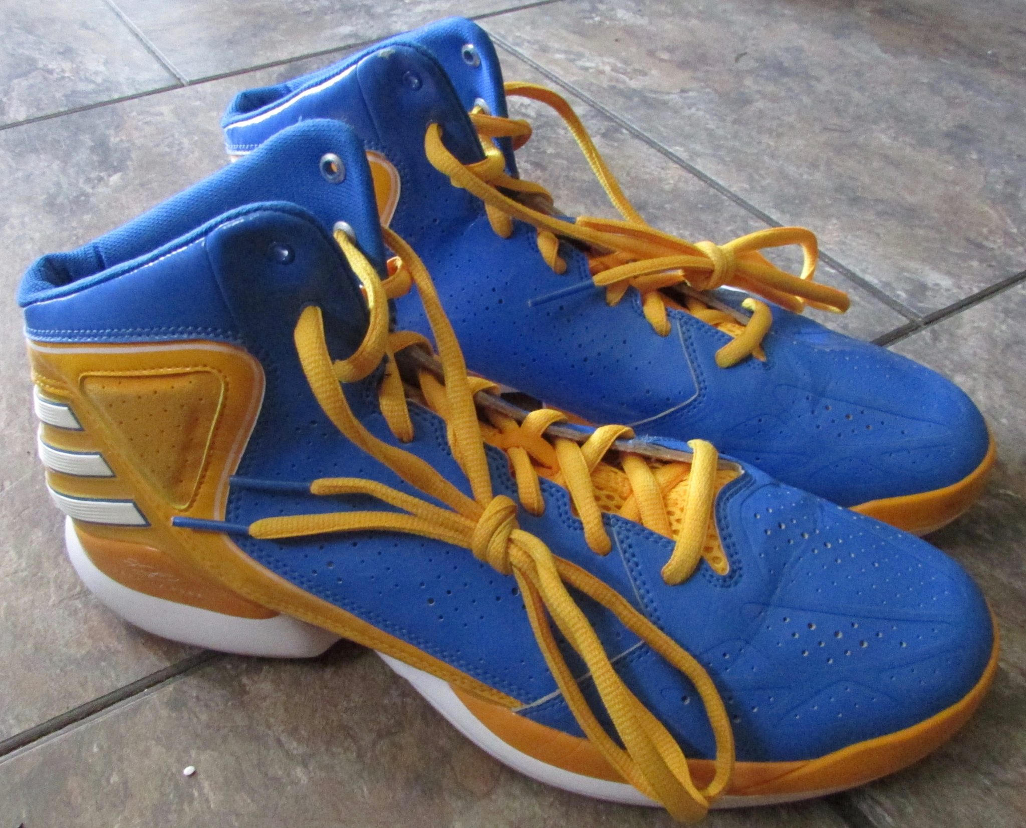 Adidas D Rose 773 Derrick Rose Blue/Yellow Basketball Shoes Men's 14 ...